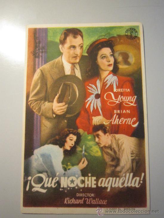 Cine: PROGRAMA DE CINE - QUE NOCHE AQUELLA - 1942 - Foto 1