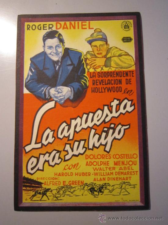 Cine: PROGRAMA DE CINE - LA APUESTA ERA SU HIJO - 1939 - DOBLADO - Foto 1