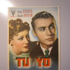 Cine: PROGRAMA DE CINE - TU Y YO - 1939. Lote 37805976