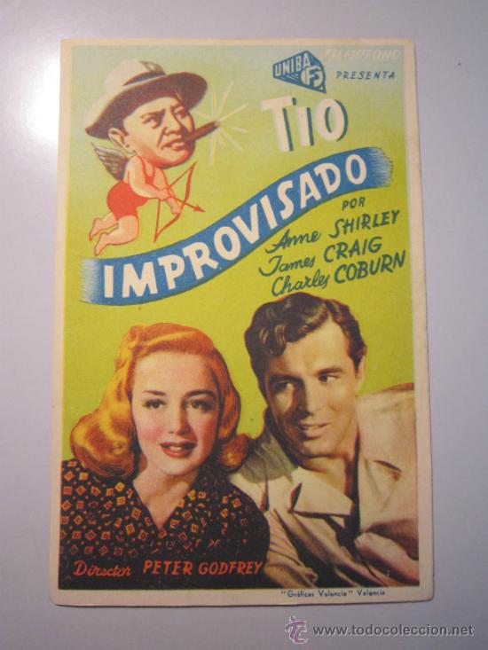 Cine: PROGRAMA DE CINE - TIO IMPROVISADO - 1941 - Foto 1