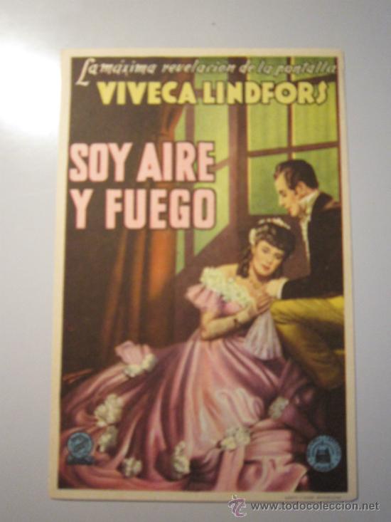 Cine: PROGRAMA DE CINE - SOY AIRE Y FUEGO - 1944 - Foto 1