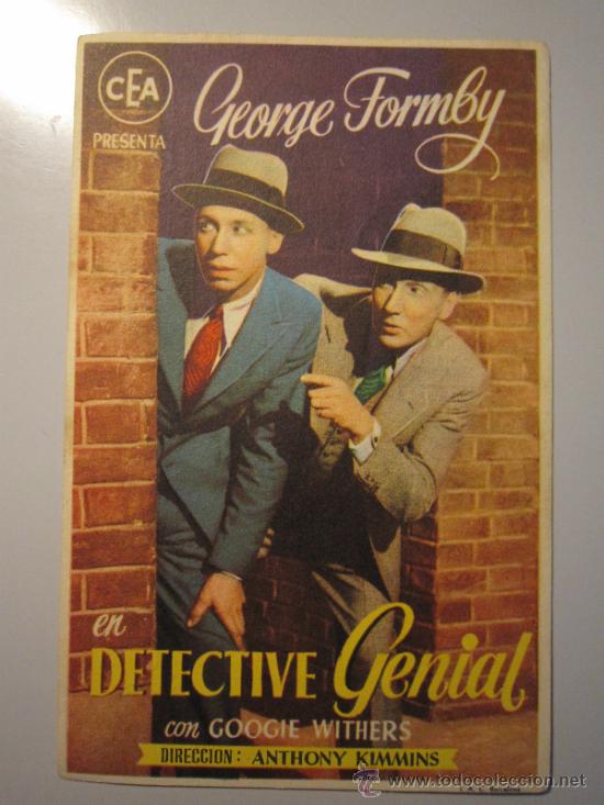 Cine: PROGRAMA DE CINE - DETECTIVE GENIAL - 1939 - PUBLICIDAD - Foto 1