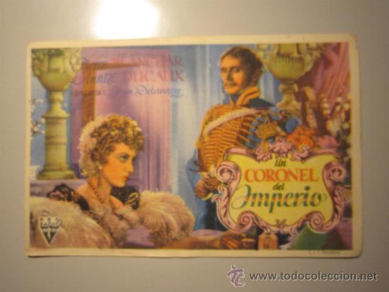 Cine: PROGRAMA DE CINE - UN CORONEL DEL IMPERIO - 1942 - Foto 1