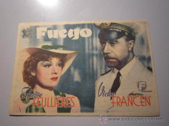 Cine: PROGRAMA DE CINE - FUEGO - 1937 - PUBLICIDAD - Foto 1