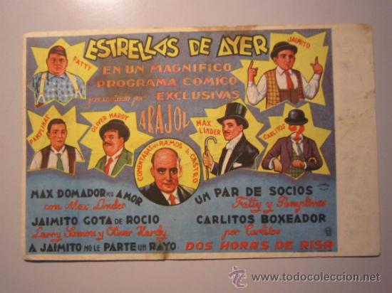 Cine: PROGRAMA DE CINE - ESTRELLAS DE AYER - 1940 - PUBLICIDAD - SUCIO Y DOBLADO - Foto 1