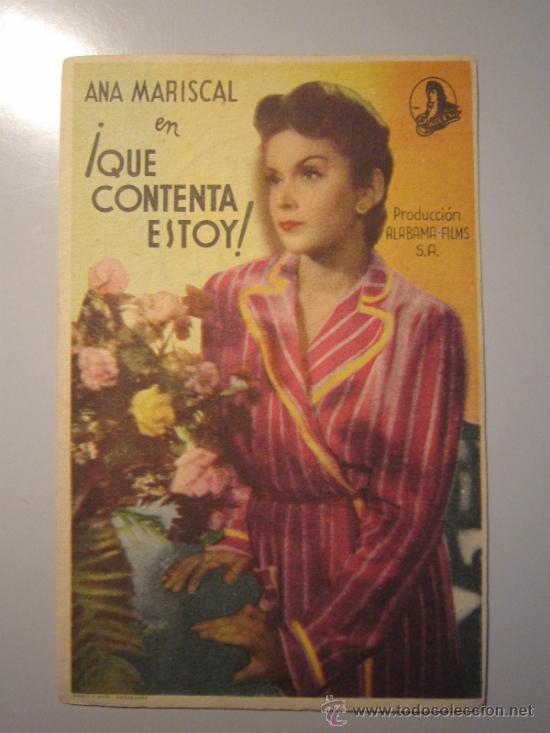 Cine: PROGRAMA DE CINE - QUE CONTENTA ESTOY - 1942 - PUBLICIDAD - Foto 1