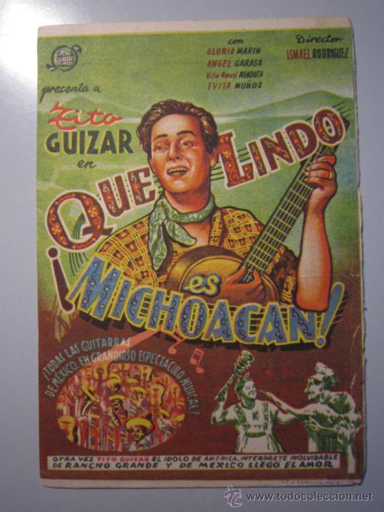Cine: PROGRAMA DE CINE - QUE LINDO ES MICHOACAN - 1942 - DOBLADO - Foto 1