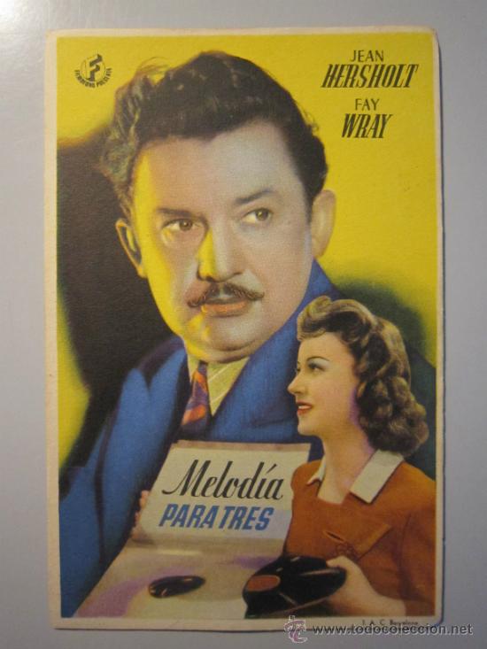 Cine: PROGRAMA DE CINE - MELOD&Iacute;A PARA TRES - 1941 - Foto 1