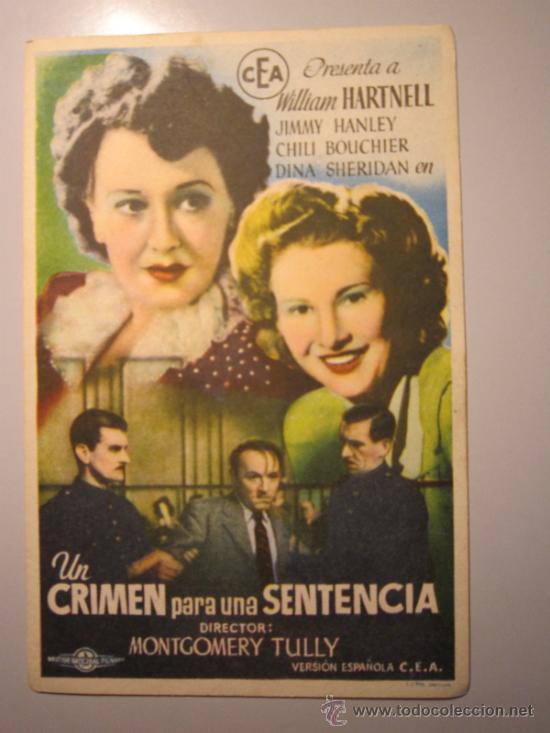 Cine: PROGRAMA DE CINE - UN CRIMEN PARA UNA SENTENCIA - 1945 - Foto 1