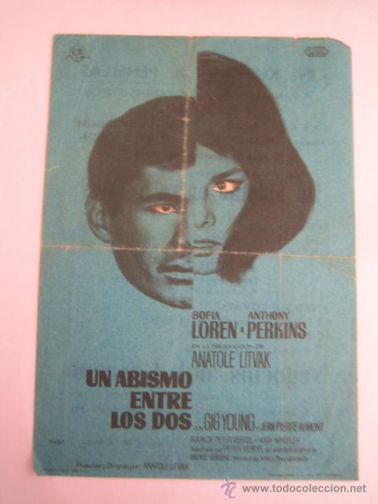 Cine: un abismo entre los dos sofia loren mac - folleto de mano original estreno con cine impreso