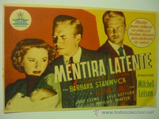 Cine: programa mentira latente.- barbara stanwyck - Foto 1