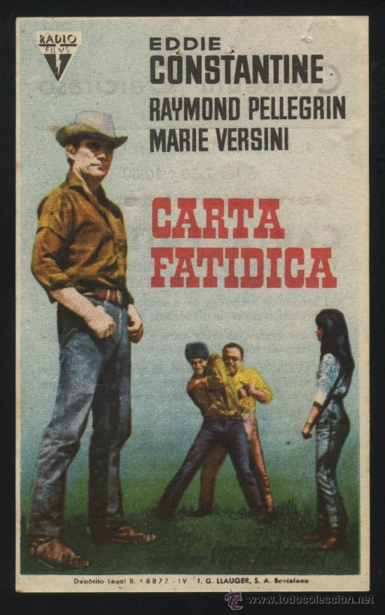 Cine: P-1812- CARTA FATIDICA (Chien de pique) (COLISEUM GARCILASO - TORRELAVEGA) Eddie Constantine