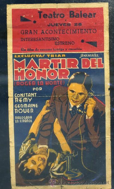 Cine: PROGRAMA DE CINE: M&Aacute;RTIR DEL HONOR (ROGER LA HONTE) PC-2445 - Foto 1