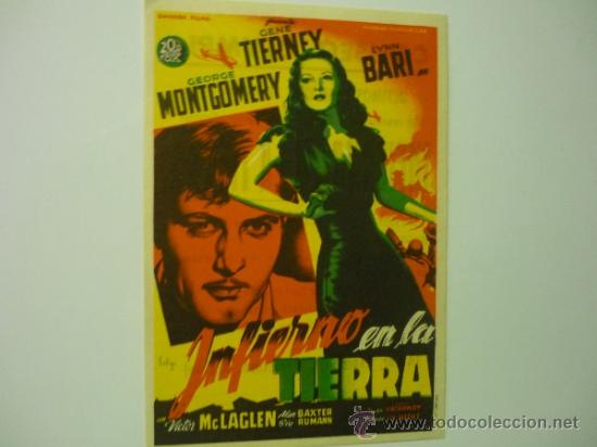 Cine: PROGRAMA INFIERNO EN LA TIERRA.-GENE TIERNEY - Foto 1