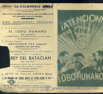 Cine: PROGRAMA DE CINE: EL LOBO HUMANO PC-2459 - Foto 1