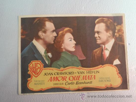 Cine: FOLLETO DE MANO AMOR QUE MATA CINE AVENIDA 1950