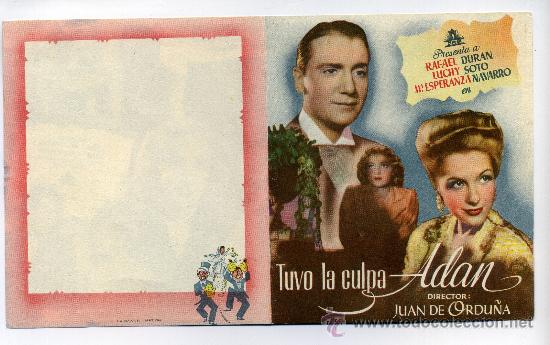 Cine: TUVO LA CULPA ADAN, con Rafael Dur&aacute;n. - Foto 1