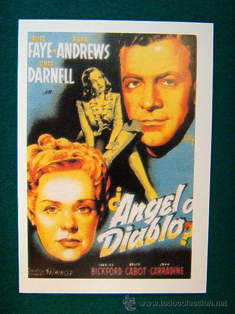 Cine: ANGEL O DIABLO-OTTO PREMINGER-DANA ANDREW-ALICE FAYE-ILUSTRADOR SOLIGO-FALLEN ANGEL-ESTE...