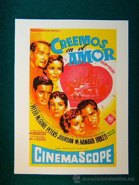 Cine: CREEMOS EN EL AMOR-JEAN NEGULESCO-CLIFTON WEBB-SOLIGO-THE COINS IN THE FOUNTAIN-ESTE...