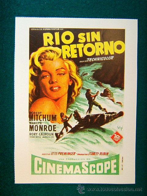 Cine: RIO SIN RETORNO-RIVER OF NO RETURN-OTTO PREMINGER-MARILYN MONROE-ILUSTRA SOLIGO-ESTE...