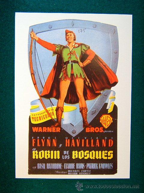Cine: ROBIN DE LOS BOSQUES-MICHAEL CURTIZ-ERROL FLYNN-OLIVIA DE HAVILLAND-THE ADVENTURES OF HOOD-ESTE...