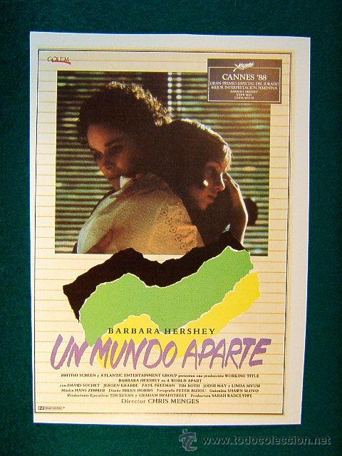 Kino: UN MUNDO APARTE-A WORLD APART-CHRIS MENGES-BARBARA HERSHEY-JODHI MAY-CANNES 88-RARISIMO-ESTE...