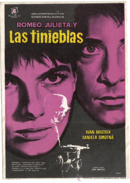 Cine: FOLLETO DE MANO- ROMEO Y JULIETA Y LAS TINIEBLAS- SIN PUBLICIDAD.