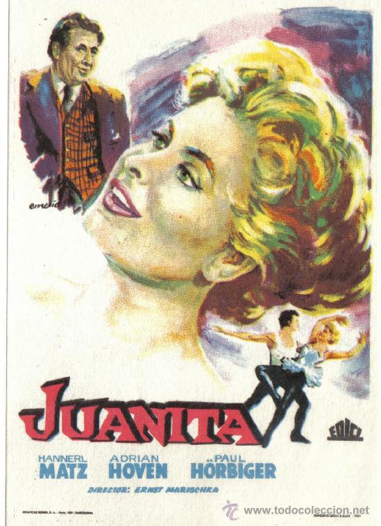  Foglietti di film di film antichi di cinema: FOLLETO DE MANO- JUANITA - SIN PUBLICIDAD- 1961.