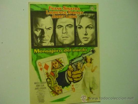 Cine: PROGRAMA MENSAJERO DEL MIEDO .- FRANK SINATRA-PUBLICIDAD - Foto 1