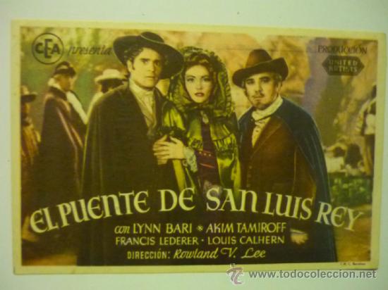 Cine: PROGRAMA EL PUENTE DE SAN LUIS REY .goya zaragoza - Foto 1