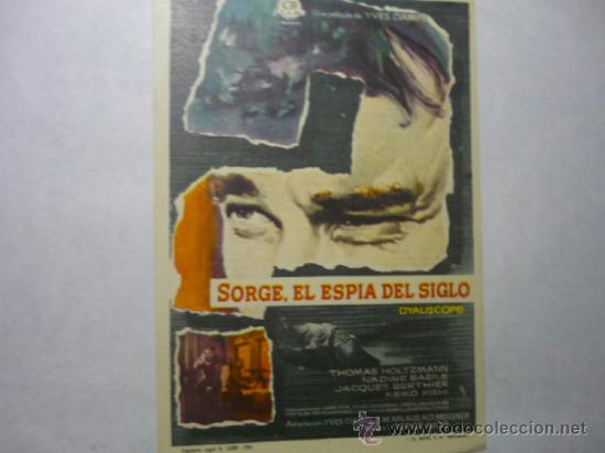 Cine: PROGRAMA SORGE,EL ESPIA DEL SIGLO - PUBLICIDAD - Foto 1