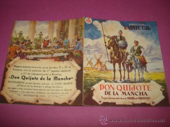Cine: Antiguo Programa de Cine Plegado  DON QUIJOTE DE LA MANCHA - Foto 2