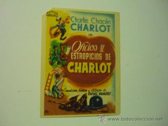 Cine: PROGRAMA OFICIOS Y ESTROPICIOS DE CHARLOT.--CHAPLIN 6,5 X 9 - Foto 1