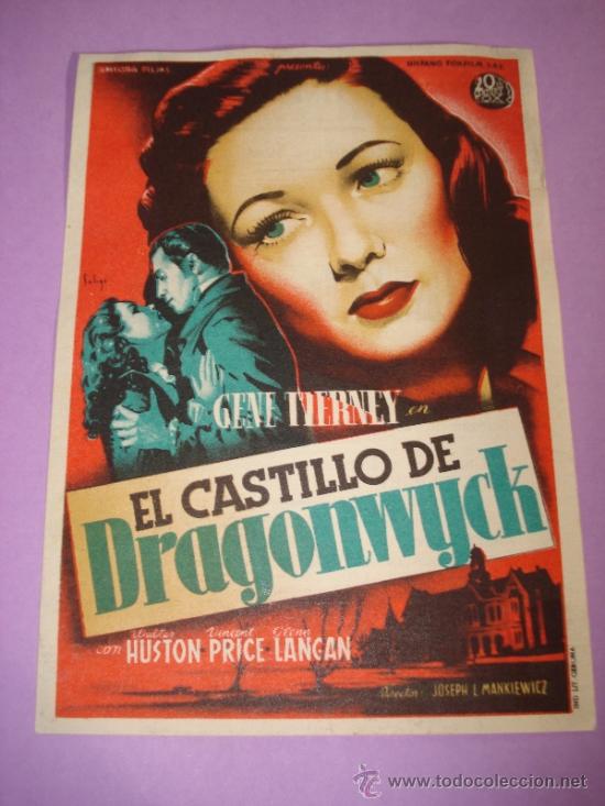 Cine: Programa Cine EL CASTILLO DE DRAGONWYCK del CENTRAL CINEMA de TIBI del a&ntilde;o 1949