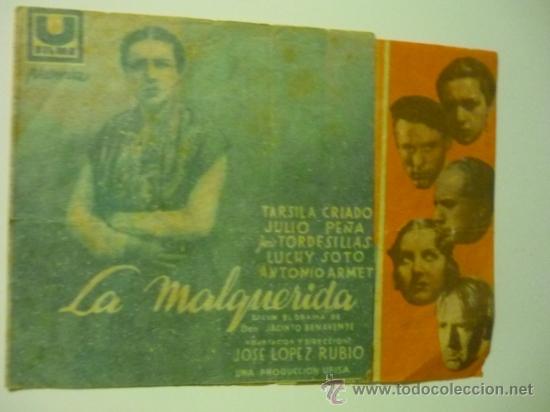 Cine: programa doble la malquerida .- julio pe&ntilde;a -PUBLICIDAD - Foto 1