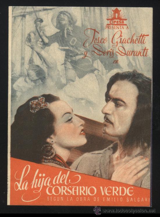  Flyers Publicitaires de films Anciens: Q-02129- LA HIJA DEL CORSARIO VERDE (La figlia del corsaro verde) (DOBLE) CINE MODERNO - SANCELLAS