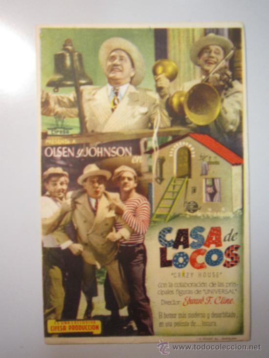 Cine: PROGRAMA DE CINE - CASA DE LOCOS - 1943 - Foto 1
