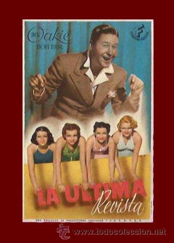 Folhetos de m&atilde;o de filmes antigos de cinema: LA ULTIMA REVISTA - SIN PUBLICIDAD - PROGRAMA DE CINE ORIGINAL A&Ntilde;O 1938 -