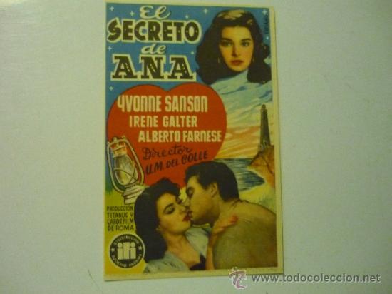 Cine: programa el secreto der ana .- yvonne sanson- - Foto 1