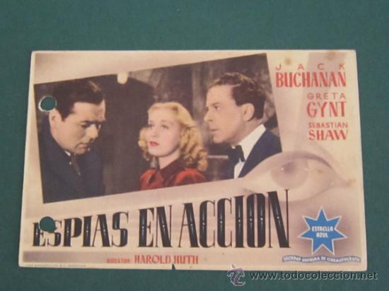 Cine: PROGRAMA DE CINE - ESPIAS EN ACCI&Oacute;N - 1940 - PUBLICIDAD - Foto 1