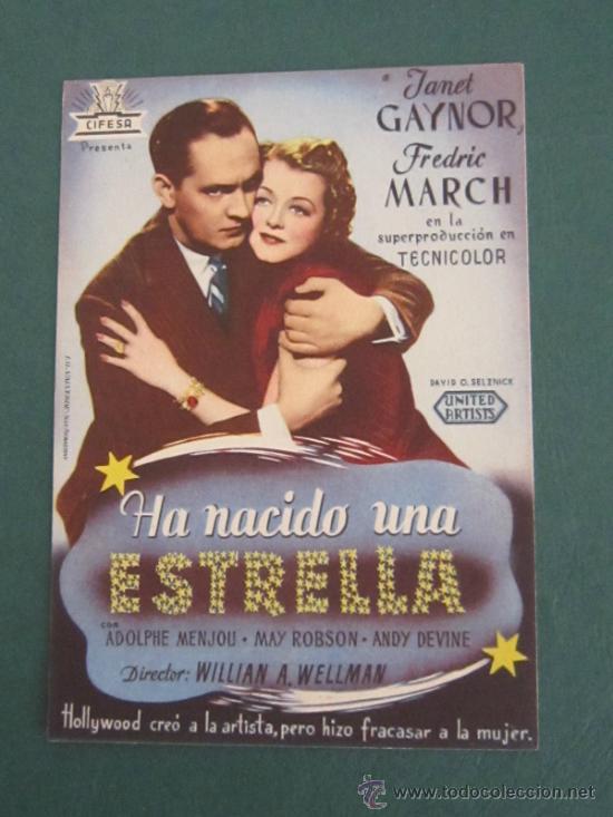 Cine: PROGRAMA DE CINE - A NACIDO UNA ESTRELLA - 1937 - Foto 1