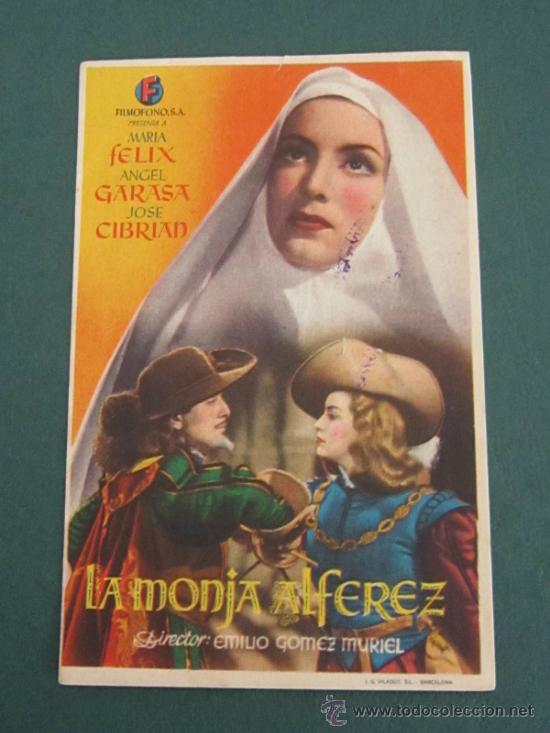 Cine: PROGRAMA DE CINE - LA MONJA ALFEREZ - 1944 - PUBLICIDAD - Foto 1