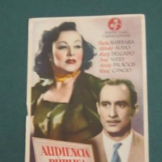 Cine: PROGRAMA DE CINE - AUDIENCIA PÚBLICA - 1946. Lote 39316408
