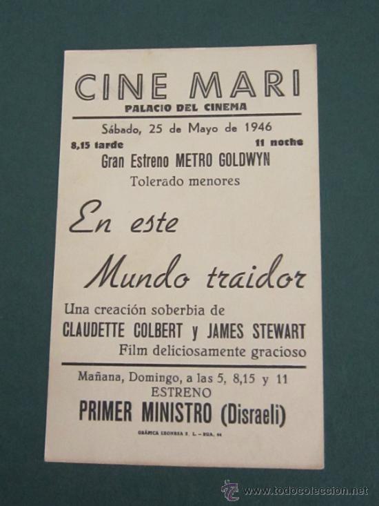Cine: PROGRAMA DE CINE - EN ESTE MUNDO TRAIDOR - 1939 - PUBLICIDAD - Foto 2
