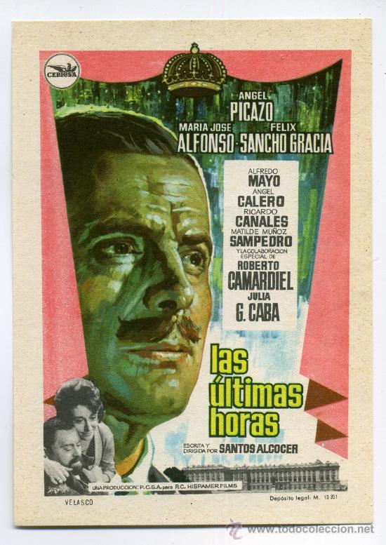 Cine: LAS &Uacute;LTIMAS HORAS,con Alfredo Mayo. - Foto 1