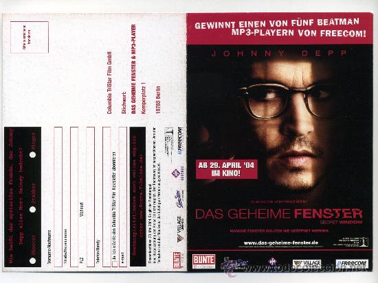 Cine: LA VENTANA SECRETA, con Johnny Depp. - Foto 1