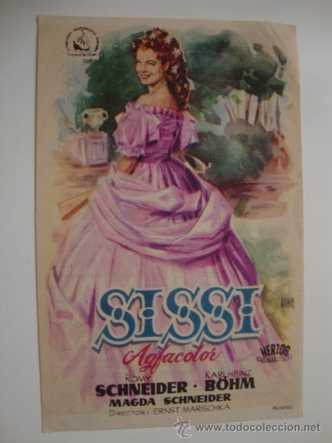 Cine: ANTIGUO FOLLETO CINE PELICULA SISSI ROMY SCHNEIDER - PROYECTADA EN ELCHE, A&Ntilde;OS 40-50