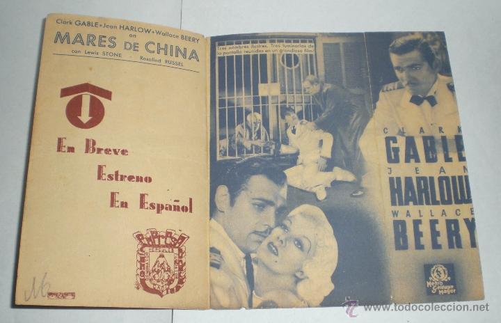 Cine: PROGRAMA CINE DOBLE - MARES DE CHINA - 1937 - Foto 2