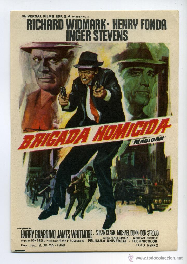 Cine: BRIGADA HOMICIDA, con Richard Widmark. - Foto 1