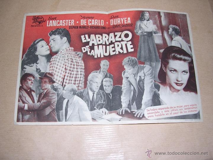 Cine: PROGRAMA - EL ABRAZO DE LA MUERTE , BURT LANCASTER , 1951 - Foto 1